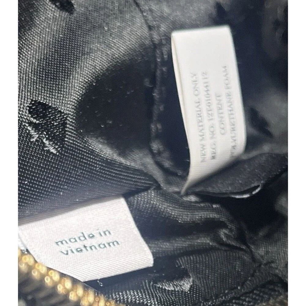 Kate Spade New York Mini Backpack Black White Tweed Gold Zip Spade Print